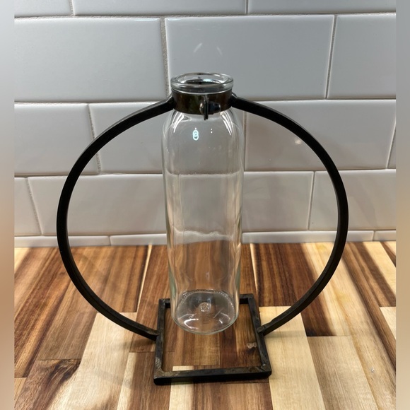 Metal and Glass Bud Vase - Picture 1 of 6